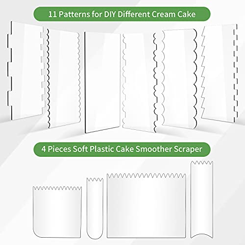 10PCS Cake Scraper Smoother Set, Acrylic Cake Smoother for Icing - color: Acrylic 10PCS