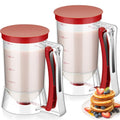 FillTouch 2 Pcs Handheld Batter Dispenser Squeeze Handle 4 Cups, Red - color: Red