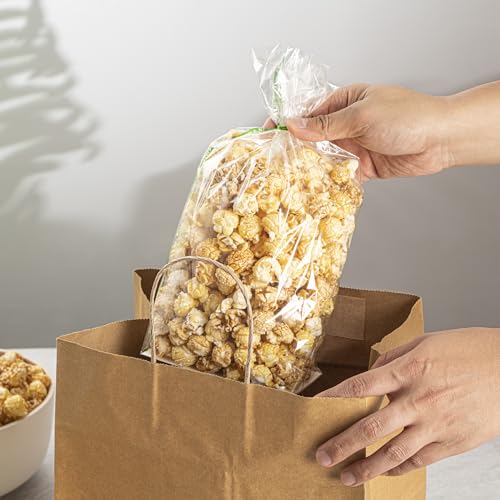 Resturantware Plastic Gusset Bags 100 Count 5" x 3" x 12" Wicker Dispensing Bottom Gusset Clear Plastic Bags Heat Sealable For Sourdough Bread Cookies Pastries Rolls For Home Bakers And Bakeries - size: 5" x 3" x 12" - Wicker Dispensing