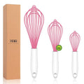 OYV Pink Silicone Whisk Set of 3 - color: Premium(Pink Pack)
