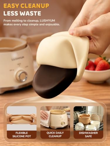 LUSHYUM Electric Chocolate Melting Pot, 4-Cup Chocolate, 2 Insert Pots - color: White