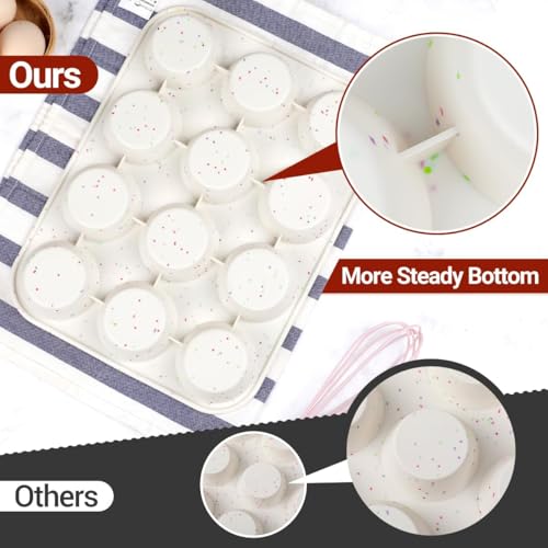 CAKETIME Silicone Muffin Pan, Regular Size Muffin Pan for Baking 12 Cups Non Stick Silicone Cupcake Pan 1 Pack Confetti - size: Regular:12-Cup