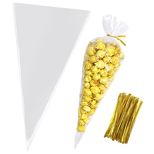 Morepack Cone Shaped Treat Bags 7x15 Inch 100Pcs - size: 7x15 inches