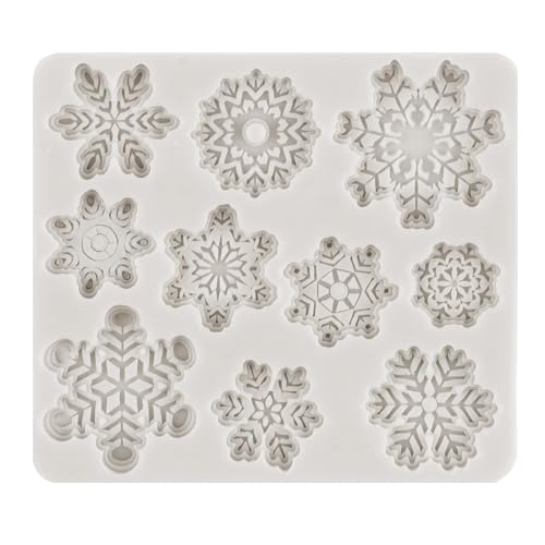 Christmas Snowflake Silicone Molds Christmas Snow Fondant Mold - color: Style E