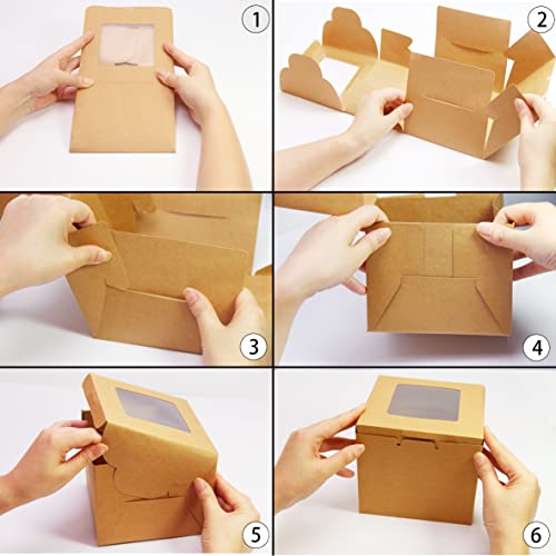 White Bakery Boxes 6x6x5 Inch - 12Pack Window Gift Boxes