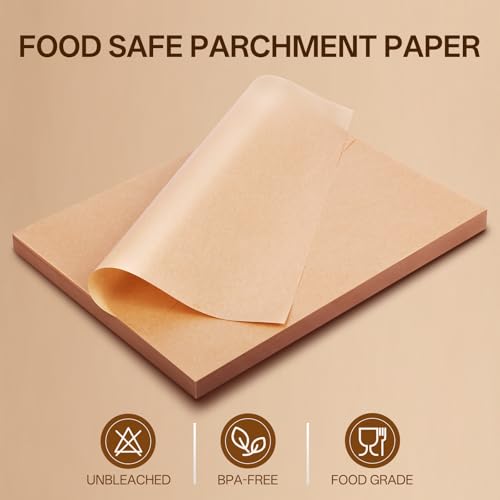 250PCS Unbleached Parchment Paper Sheets for baking, 12x16 Inch