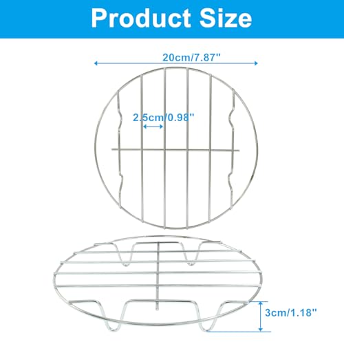 Air Fryer Rack Set, 20cm/7.87 Inch, 3 Pcs, Stainless Steel - size: 20cm/7.87 Inch