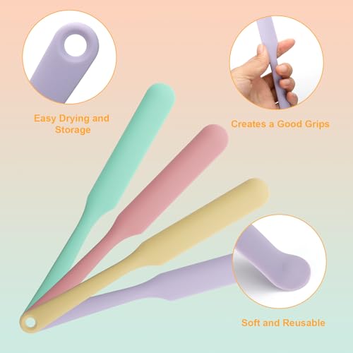 Silicone Chocolate Melting Cup Set with 6 Silicone Measuring Cups (250ml & 350ml & 600ml &1000ml) and 4PCS Heat-Resistant Jar Spatulas, Non-Stick Baking Tools for DIY Chocolate, Butter & Cream Mixing - size: Jar Spatulas*4 +250ml*2+350ml*2+600ml+1L