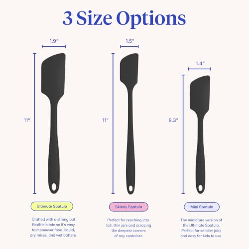 GIR Premium Silicone Kitchen Spatula – Skinny, 11IN, Black - color: Black, size: Skinny
