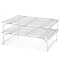 Leonyo 2-Tier Stackable Cooling Rack, 15 x10 Inch Wire Baking Racks - color: Silver