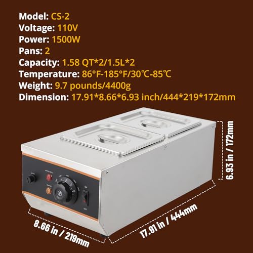 Chocolate Tempering Machine - size: 1.58 QT(1.5L)*2