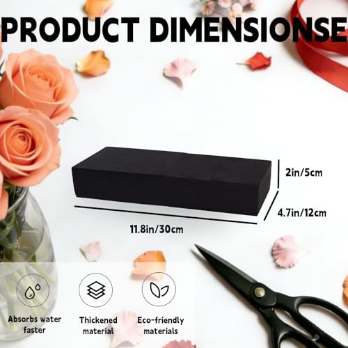 8 Piece Reusable Floral Foam Blocks black, 11.8 x 4.7 x 2 Inch, Water Resistant, for Artificial Flower Arrangements, Outdoor Planters, Wedding Decor (8, 11.8 x 4.7 x 2) - size: 11.8 x 4.7 x 2