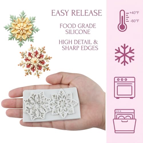 Christmas Snowflake Silicone Mold Snow Fondant Chocolate Mold - color: Style J