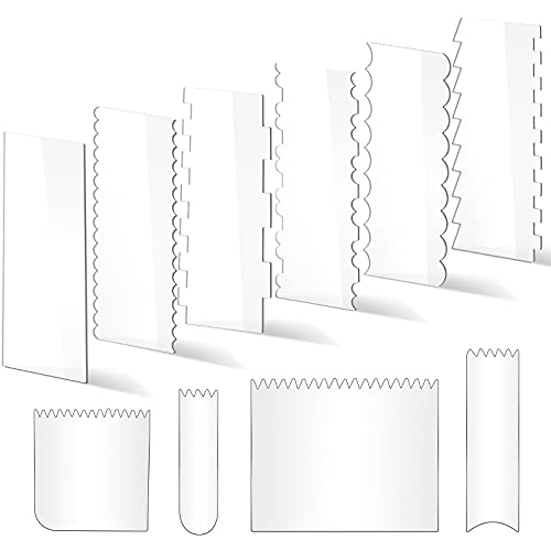 10PCS Cake Scraper Smoother Set, Acrylic Cake Smoother for Icing - color: Acrylic 10PCS