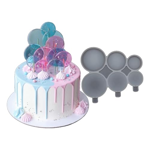 mostsom 2pcs/lot Round Lollipop Silicone Mold Without Stick DIY Lollipop Mold Reposteria Y Pasteleria Accesorios (A_ Round) - size: A_ Round