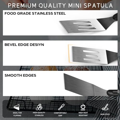 1Pc Stainless Steel Mini Spatula Kitchen Cooking Baking Serving Tool - color: 1 PC SOLID