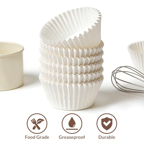 LotFancy 500Pcs Mini Cupcake Liners for Baking, White Mini Muffin Liners - color: White