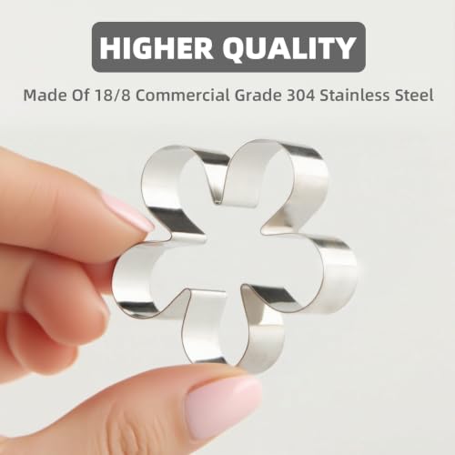 12-Piece Mini Flower & Leaf Cookie Cutters for Fondant & Cake Decorating