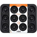 CHEFMADE Nonstick Donut Pan, 12 Cavity Ring Doughnut Pan for Baking Cookies Bagel (Black) - style: 12 Cavity Donut