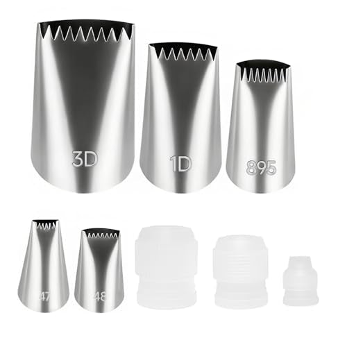 8 Pcs Basketweave Piping Tips Set with Couplers - color: 3D/1D/895/48/47