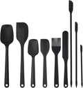 9Pcs Silicone Spatula Set,Flexible Small Spatula Tools for Baking, Mixing, Cooking, Frying, Kitchen Use.Jar Spatulas for Scraping,BPA free,cookware safe (Black) - color: Black