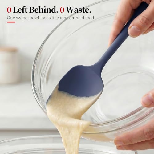 600ºF Heat Resistant Silicone Spoon Spatula Set of 3, Blue - color: (3) Midnight Blue, size: 3 Spoon Spatulas