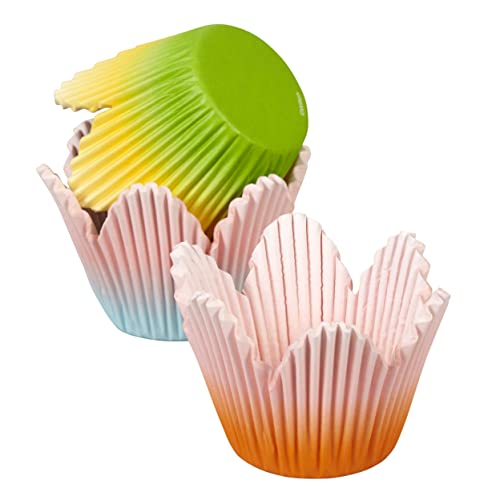 Wilton Ombre Flower Petal Cupcake Liners, Pastel Baking Cups for Easter, Weddings, Baby Showers & Spring Desserts, 72-Count
