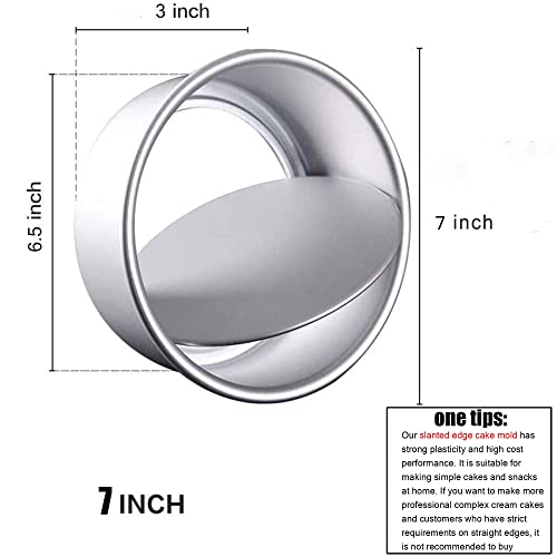 EXGOX 2 Pack 7-Inch Non-Stick Deep Aluminum Round Cake Pan With Removable Bottom For Wedding/Birthday/Christmas Cake Baking Round Cake Tin Set With Loose Base - size: 7inch