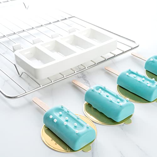 Restaurantware White Silicone Popsicle Mold, 4 Cavities, Cylinder, 1 Ct - size: 1 Count, style: Cylinder