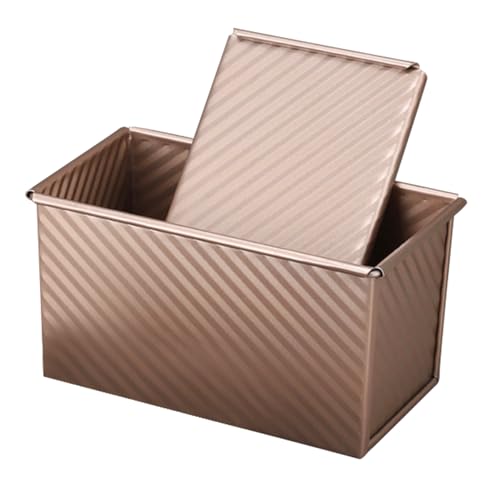Small Pullman Loaf Pan with Lid, 0.5 lb Dough Capacity, Mini Bakeware Carbon Steel Toast Mold for Baking Bread - size: 0.5 LB,1 PCS