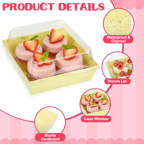 Vesici 200 Pcs 5 Inch Charcuterie Boxes with Clear Lids Pastel Bakery Boxes - color: Pastel, size: 5 Inch