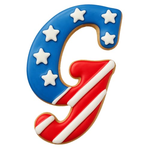 Mighty Gadget Fancy Cursive Letter A to Z Cookie Cutter - 4" Tall Alphabet Baking Mold (Random Color) (G) - color: G