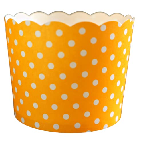 Paper Baking Cups (Polka Dots), Greaseproof Disposable Cupcake Liners (Orange, Large Cups (50-Pack)) - color: Orange
