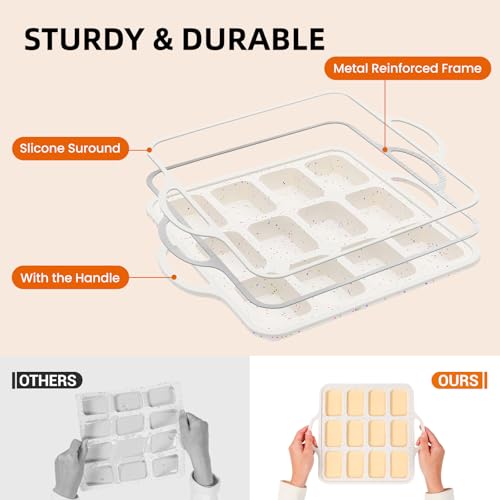 Silicone Mini Loaf Pans with Metal Reinforced Frame,12-Cavity loaf pans 2Pc - size: Mini (12-Cavity)