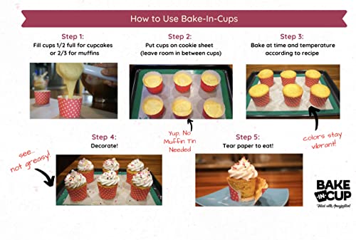 Paper Baking Cups, Greaseproof Disposable Cupcake Liners (Americana, Large Cups (50-Pack)) - color: Americana