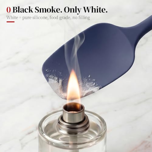 600ºF Heat Resistant Cooking Silicone Spoon Spatula, Midnight Blue - color: Midnight Blue, size: 11.34in - Spoon Spatula