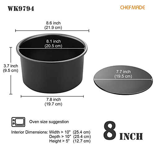 CHEFMADE Round Cake Pan, Nonstick 8-Inch with Removable Loose Bottom Chiffon Bakeware - size: 8 Inch Round 2 Parts