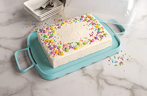 Nordic Ware Cakes and Cupcakes Carrier, Blue - size: 15.9" x 11" x 4.4", style: Cake and Cupcake Carrier