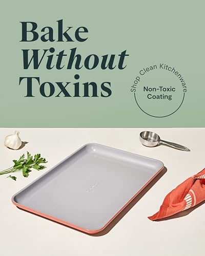 Caraway Non-Stick Ceramic Medium Baking Sheet Duo - color: Perracotta, size: 2x Medium 10" x 15"
