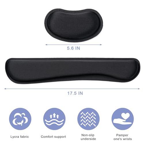 Hoewina Keyboard Wrist Rest,Ergonomic Wrist Support for Keyboard,Gray - color: Grey
