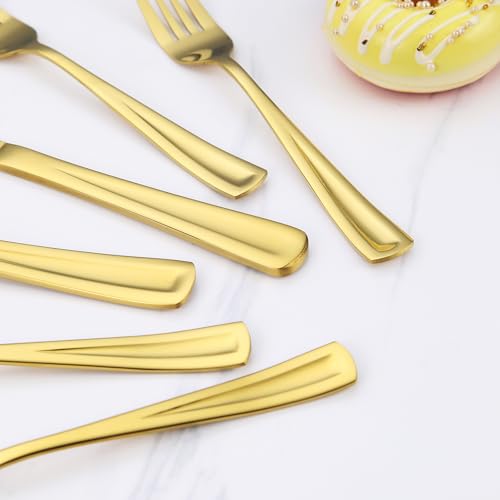 GoGeiLi Stainless Steel Gold Wedding Cake Cutting Set with Forks - color: gold cake cutting set