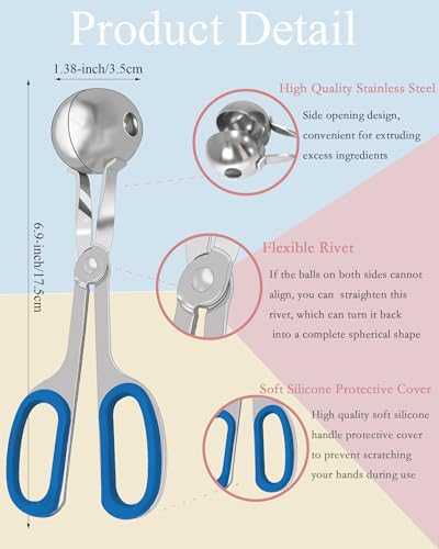 Cake Pop Mold Set, Including 100 Plastic 6-inch Sticks, 100 Treat Bags, 100Pcs Color Ties, Meat Baller for Cake Pops, Scooper Ball Maker for Lollipop, Candies, Chocolates and Cookies (Blue) - color: Blue