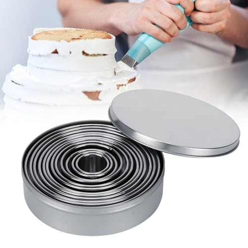Round Cookie Cutters Set, 12PCS Biscuit Cutter Stainless Steel Biscuit Cutter Graduated Sizes Circle Pastry Molds for Baking Donut Fondant