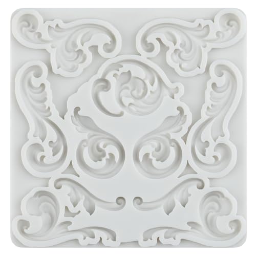 Baroque Fondant Mold Curlicues Scroll Lace Silicone Molds Set of 4 - color: Style I