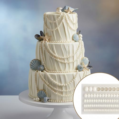 Pearl Fondant Molds, Silicone Cake Decoration Mold Pearls Chain
