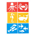 Sea Life Washable Plastic Stencils - Set of 6 - style: Sea Life 6PK