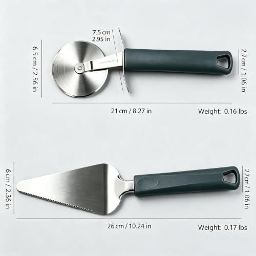 2PCS Pizza Cutter Wheel, Premium Stainless Steel Pizza Cutter, Sharp Blade Kitchen Appliances for Pizza, Pies, Dough & Pastry, Non-slip Handle, Dishwasher Safe