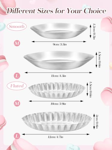20Pc Boat Egg Tart Molds for Baking, 4.3x0.6in Smooth Alu Tart Pans - size: Smooth Boat L