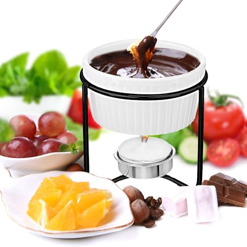 Treela 8 Pcs Ceramic Butter Warmers & 32 Tealight Candles, White and Black - color: White/Black