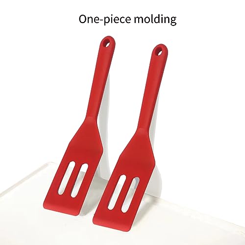 Small Spatula, 2 PCS Mini Tiny Flexible Silicone Kitchen Turner Spatulas Set for Nonstick Cookware